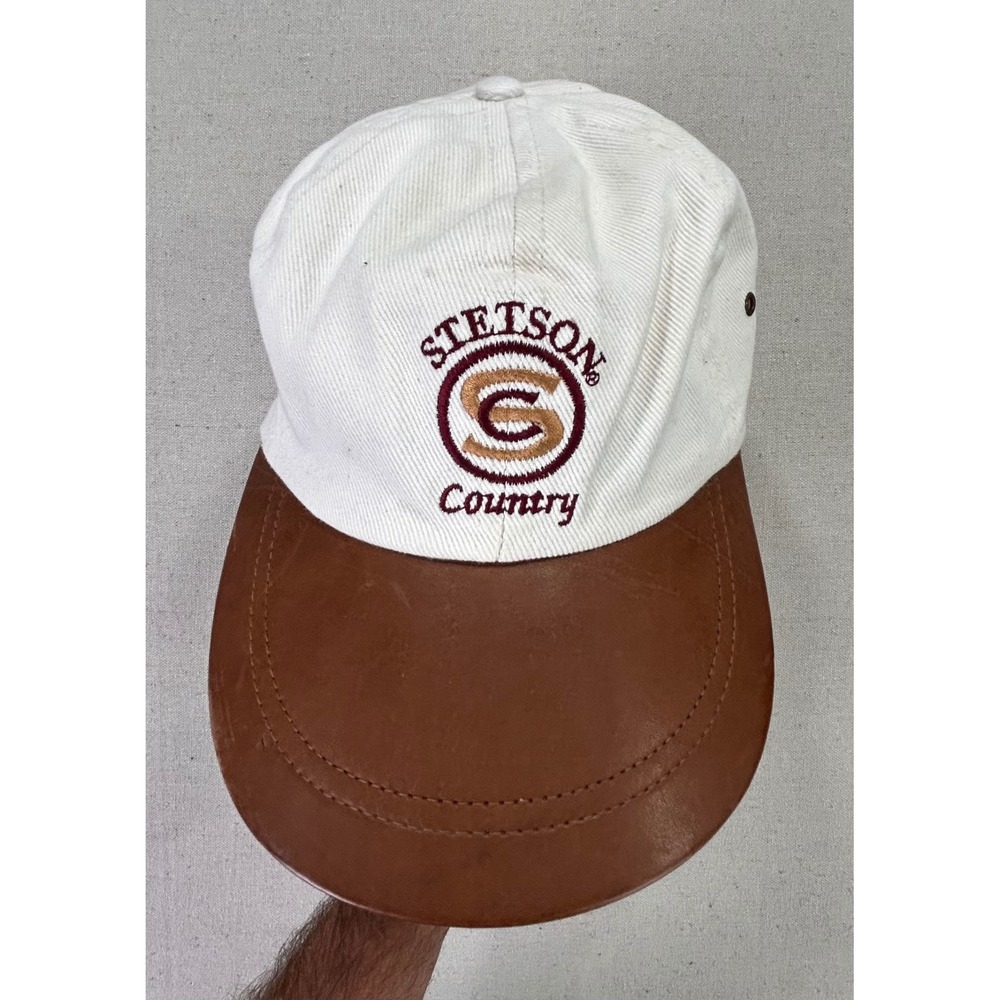 Vintage Stetson Country Leather Brim Hat Strap Cap Made in USA NWT